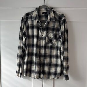 Black and White Casual Button Down Shirt